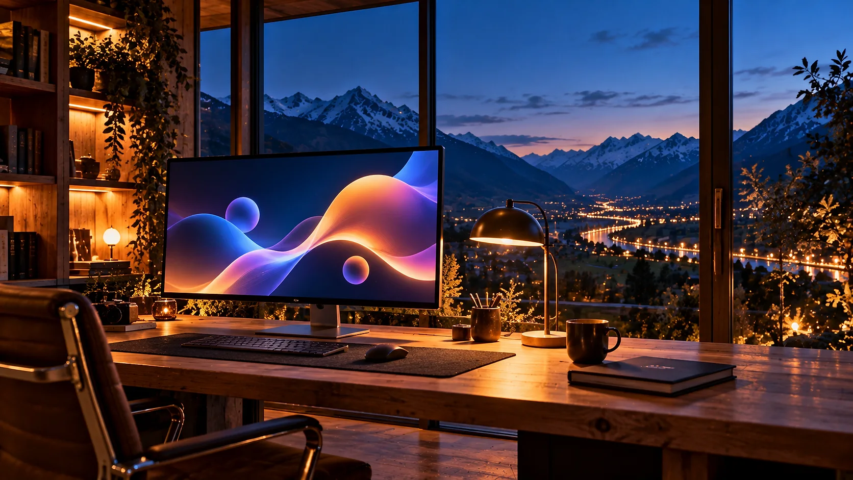 Unser Studio im Rheintal bei Nacht